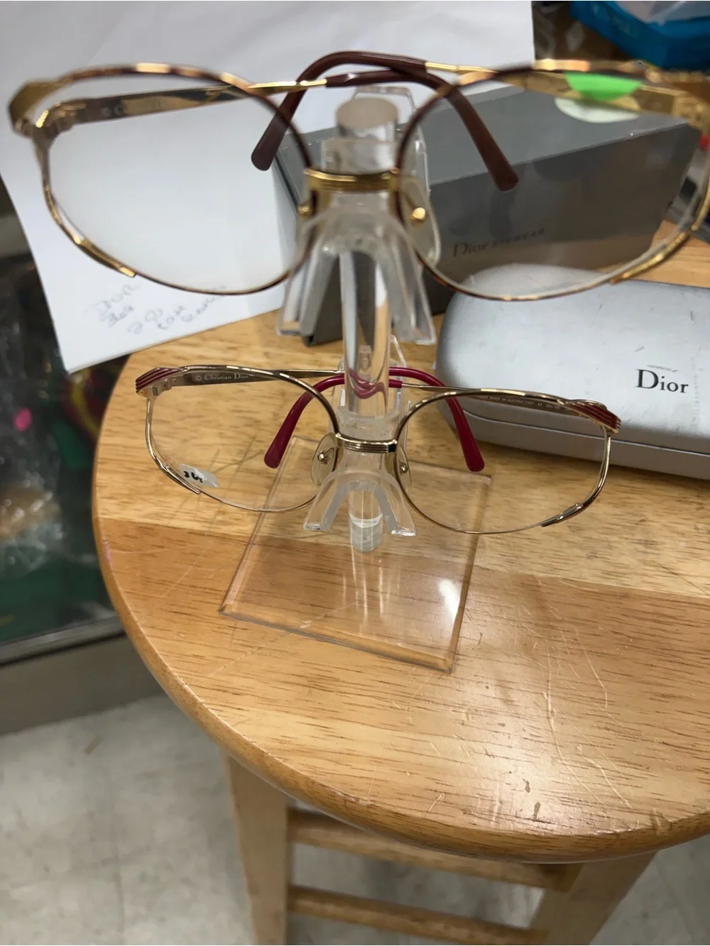 Dior Gold and Brown Round Frame Glasses Christian Dior - Picture 3 of 8